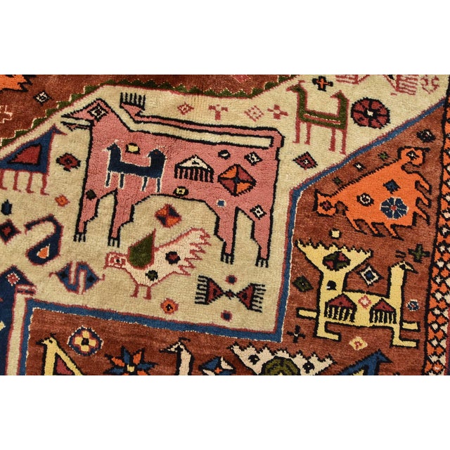 Fine Quchan Rug 6'7'' X 9'6'' Brown Wool/Silk Hand-Knotted Oriental Carpet For Sale - Image 4 of 15