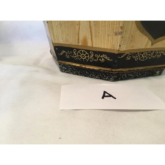 Octagon Vintage Wood Ginger Boxes For Sale - Image 6 of 14