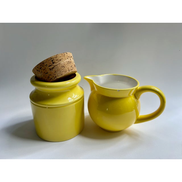 Savoir Vivre Yellow Ceramic Sugar & Creamer Set, 1980's For Sale In New York - Image 6 of 18