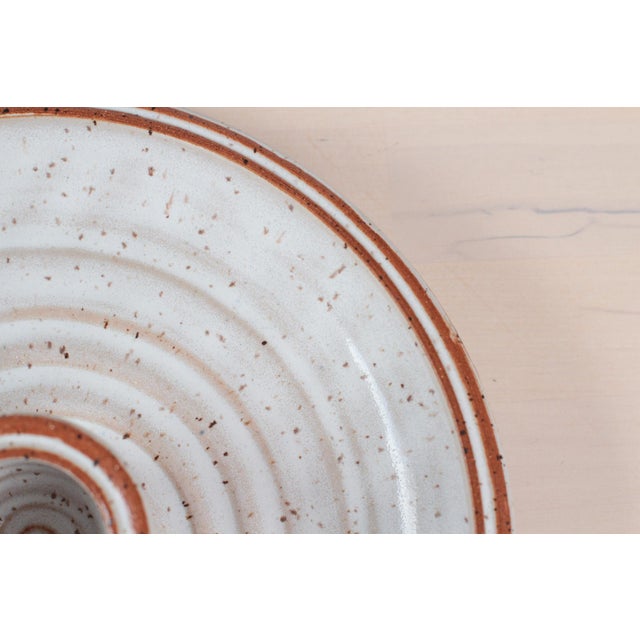 1970s Studio Pottery Serving Platter With Center Bowl For Sale - Image 11 of 13