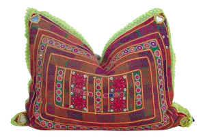Anvi Thar Silk Embroidered Antique Pillow