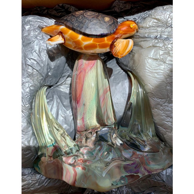 Sea Turtle Murano Glass Sculpture by Adriano Dalla Valentina For Sale - Image 11 of 13