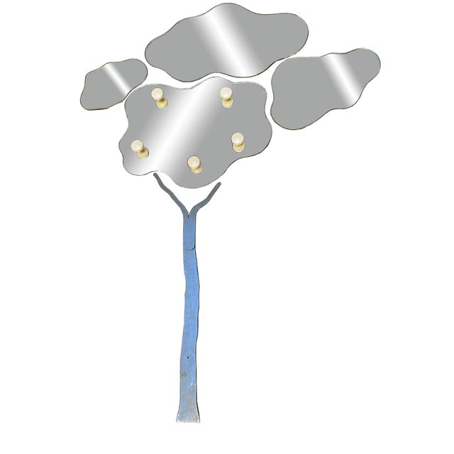 Tree Shaped Wall Hanger with Mirror, 1970s For Sale - Image 6 of 6