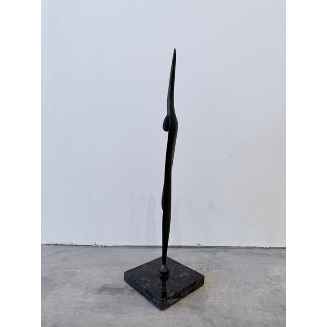 Metal Brazilian Mid-Century Modern Abstract Dancer Bronze Sculpture on Granite Base For Sale - Image 7 of 13