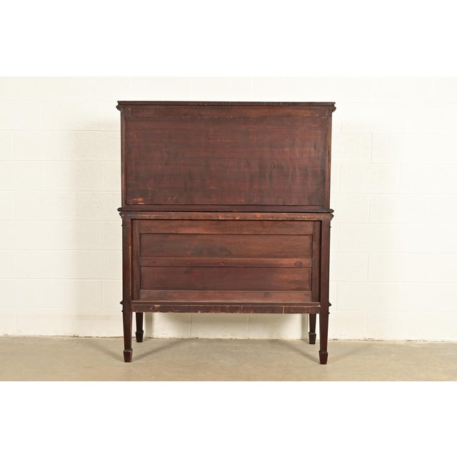 Charles Rohlfs Antique Arts & Crafts Carved Mahogany Sideboard or Bar Cabinet With Leaded Glass Doors, Circa 1900 For Sale - Image 13 of 15