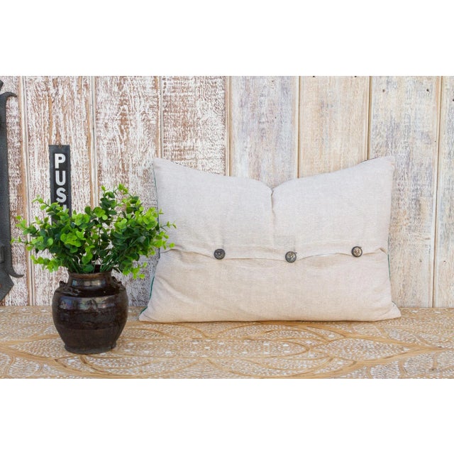 Textile Joya Linen Tribal Border Pillow For Sale - Image 7 of 9