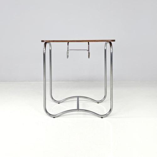 Wood Mid-Century Italian Modern Wood and Metal Coffee Table with Newspaper Hook, 1950s For Sale - Image 7 of 18