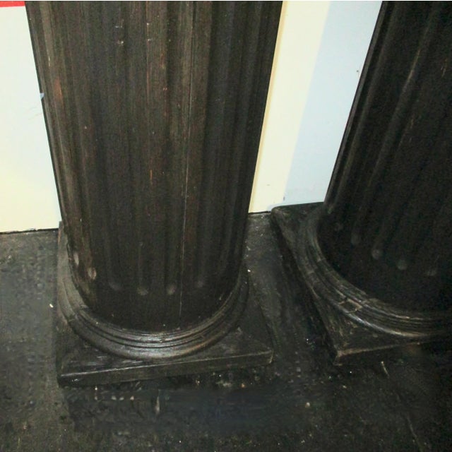 Ebony Architectural Wooden Columns 19th Century - a Pair of 2 For Sale - Image 8 of 9