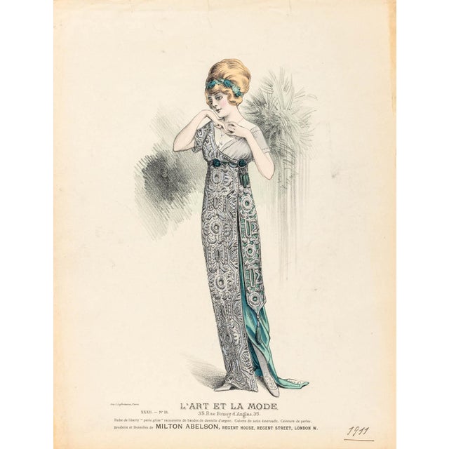 Paper Collection of French Fashion Plates, 14 For Sale - Image 7 of 17