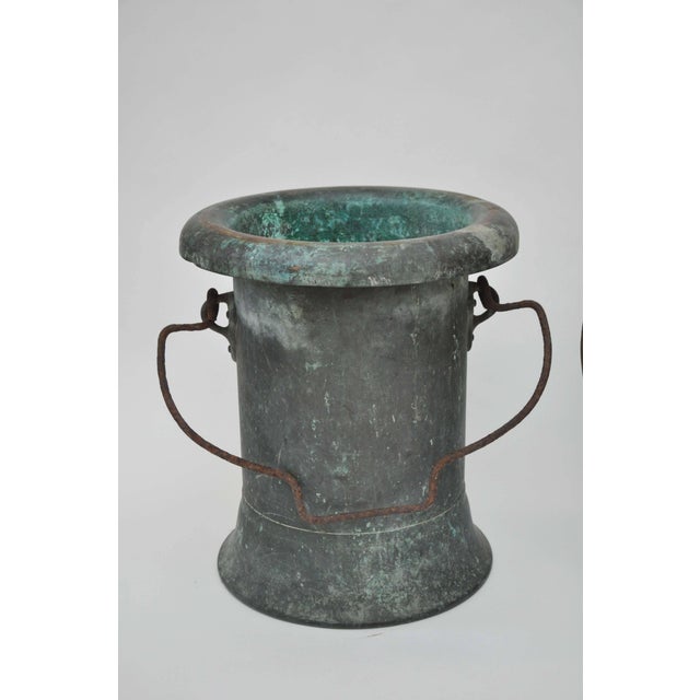 French 19th Century Pair of Verdigris Vessels from France For Sale - Image 3 of 10
