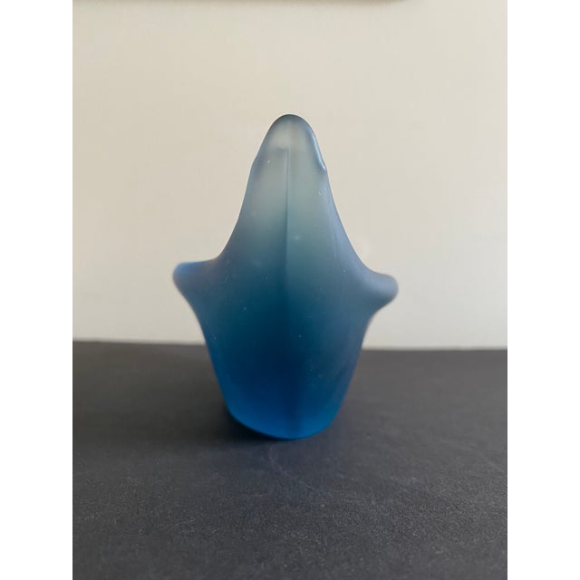 Mid-Century Modern Flavio Poli for Seguso Frosted Murano Glass Sommerso Gondola Bowl For Sale - Image 3 of 8