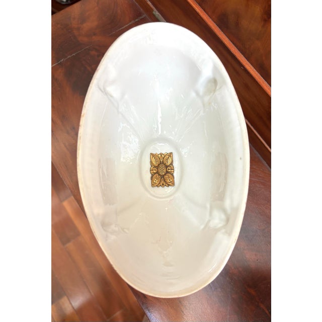 Gorgeous Antique Pair of Ferdinand Bing & Co. Tazze-(French-Early 20th C. With Gilt Accents and Floral Motif 6 1/4 In. H., 9 In. W., 5 1/2 In. D. For Sale In Baltimore - Image 6 of 12