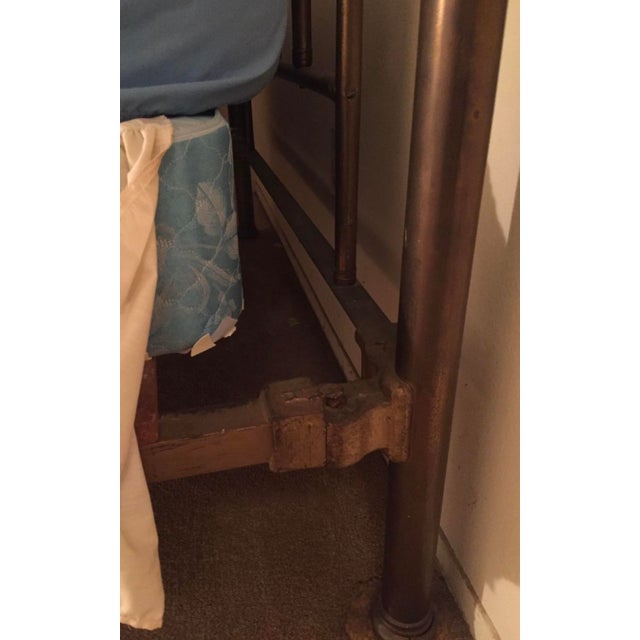 1970s Late 20th Century French Country Brass Bed With Rails - Full / Double For Sale - Image 5 of 12