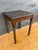 Charming Spanish side table featuring a richly carved geometric top and elegant barley twist legs, a hallmark of Iberian...