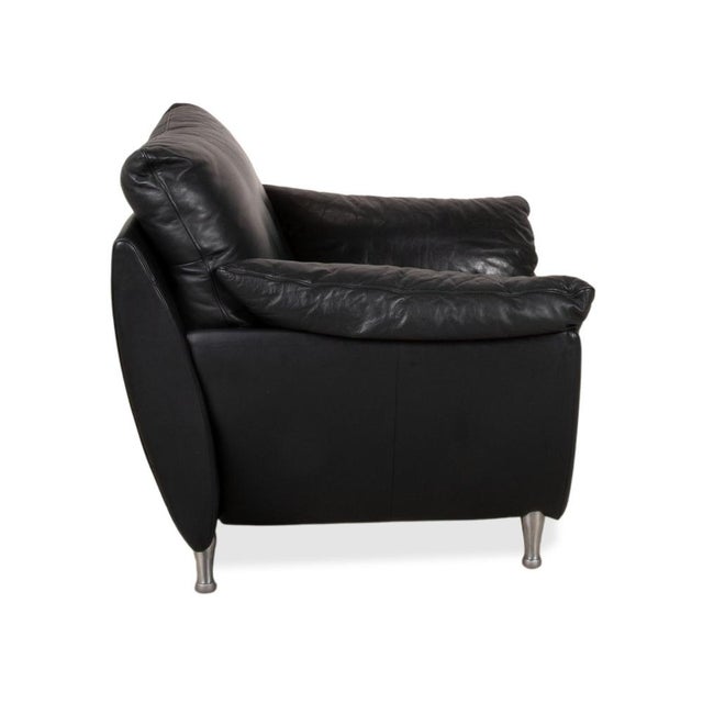 Set of Model 5600 Lounge Chair and Ottoman in Black Leather from Rolf Benz For Sale - Image 13 of 18