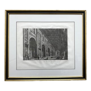 Antique Etching of Basilica of St. John Lateran by Giovanni Balzar After Piranesi For Sale