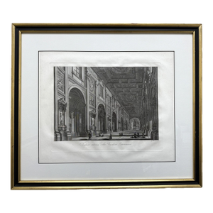 Antique Etching of Basilica of St. John Lateran by Giovanni Balzar After Piranesi