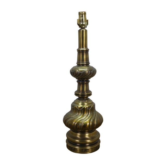Mid-Century Modern Vintage Brass Hollywood Regency Baluster Oil Lantern Table Lamp For Sale - Image 3 of 14