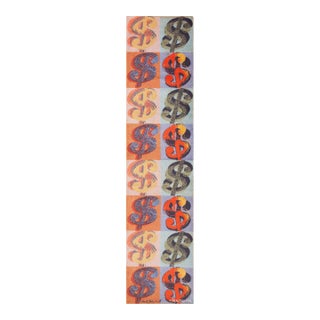 Nazmiyal Collection Andy Warhol Dollars Sign Vintage Runner Rug For Sale