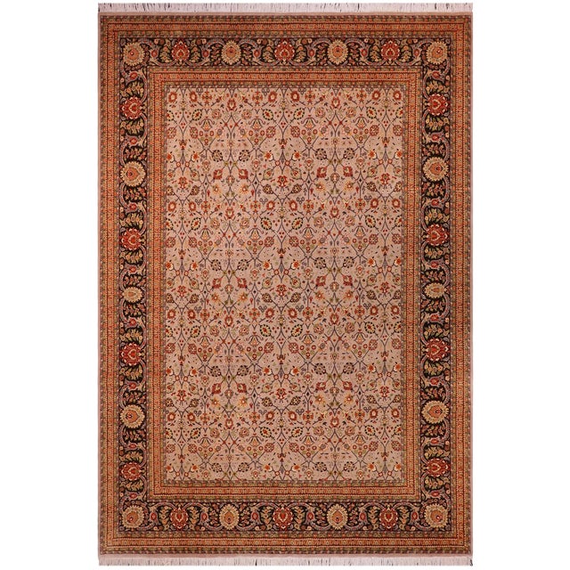 1990's Floral Pak-Persian Gray/Brown Wool Rug - 9'0'' X 12'0'' For Sale - Image 9 of 9