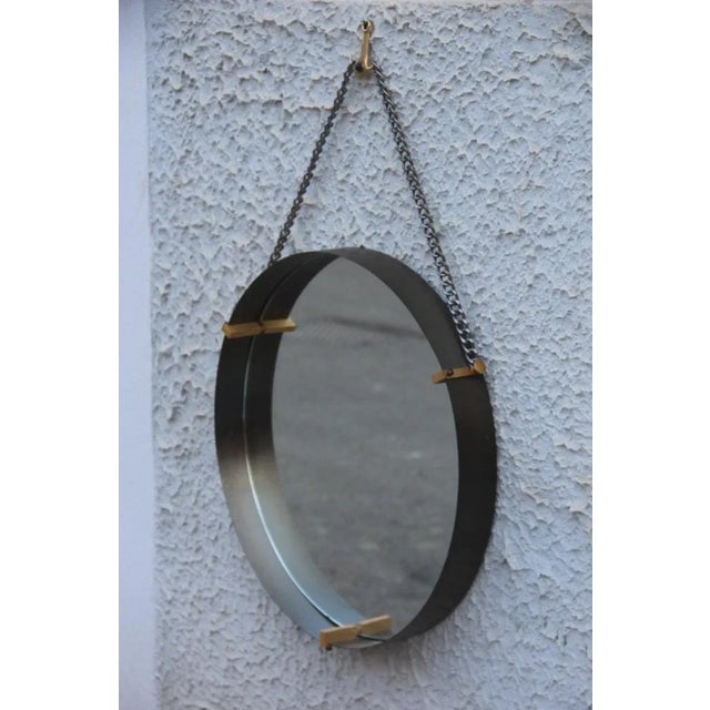 Metal Mirror from Santabrogio & De Berti, 1950s For Sale - Image 7 of 15