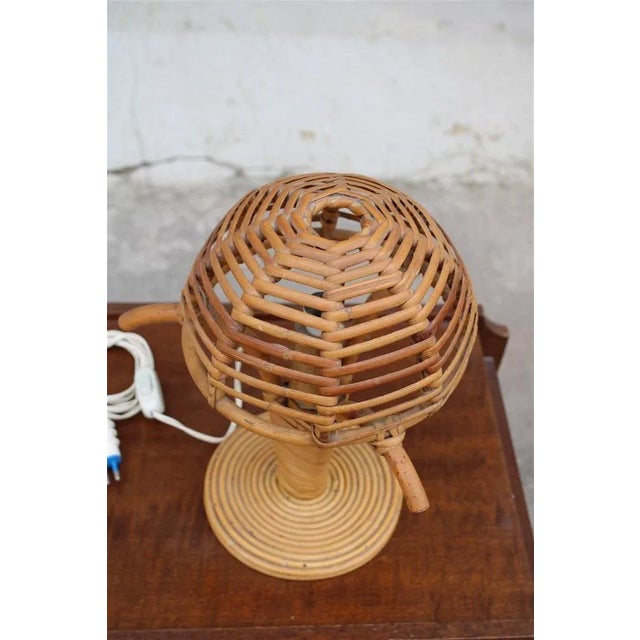Bamboo Mushroom Table Lamp, Italy, 1950s For Sale - Image 6 of 7