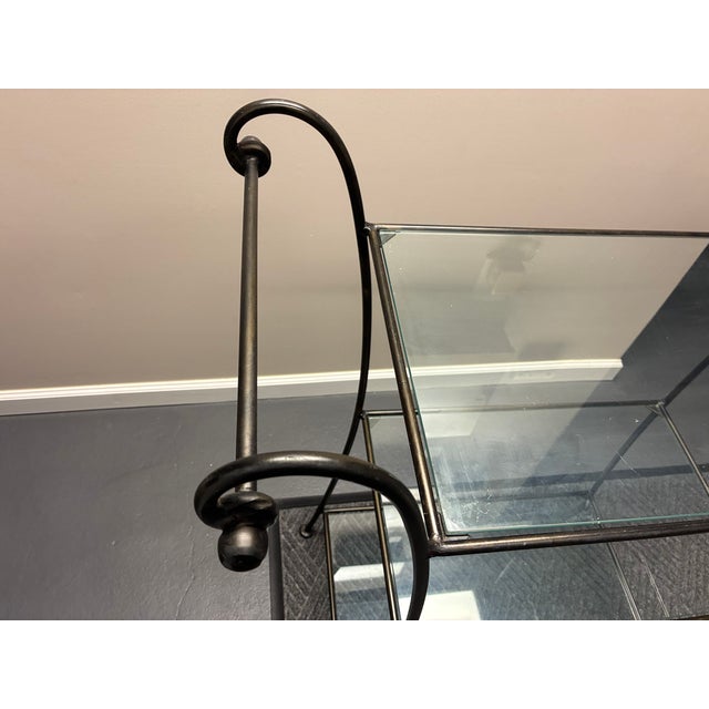 Late 20th Century Vintage Wrought Iron and Glass Three Tier Bar Stand For Sale - Image 5 of 11