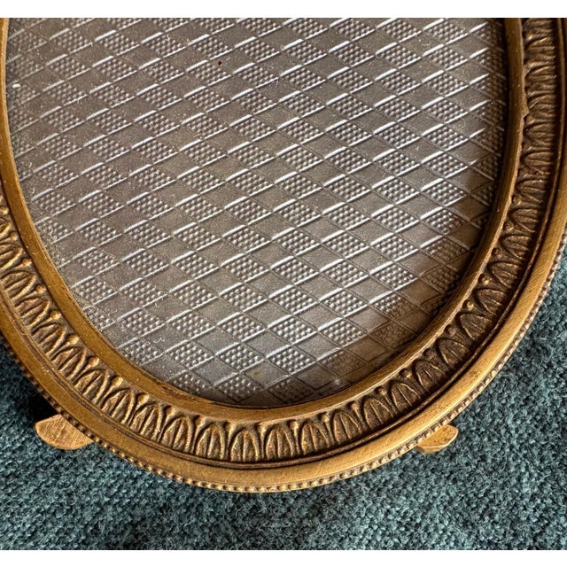 Photography Antique French Oval Brass Picture Frame With Ornate Rococo Detail, Circa 1920 For Sale - Image 7 of 10