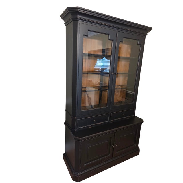 Ethan Allen 1990s Ethan Allen Custom Classics Spencer China Cabinet Display Curio Bookcase Hutch For Sale - Image 4 of 16