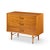 Mid-Century Modern Paul McCobb Style Furnette Mid Century Walnut and Brass Three Drawer Dresser For Sale - Image 3 of 7