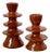 Pair of Modern Handmade Brown Ceramic Candle Holders For Sale