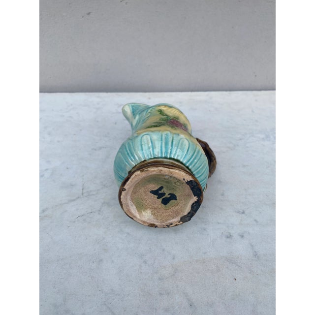 Small French Majolica Rose Pitcher Creamer Circa 1900 For Sale In Austin - Image 6 of 7