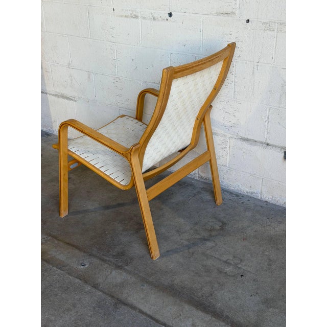 1970s Vintage Swedish Bentwood Lounge Chair Woven Sling Seat Mid Century Modern 1970s For Sale - Image 5 of 9