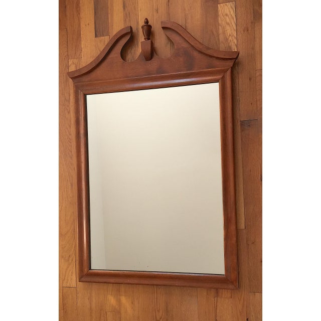Vintage Ethan Allen by Baumritter, Nutmeg Maple Pediment Wall Mirrors