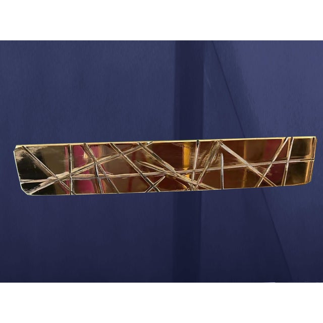 Not Yet Made - Made To Order Blue Console Table in Brass and Mirrored Murano Glass from Justfurnituress SRL For Sale - Image 5 of 6
