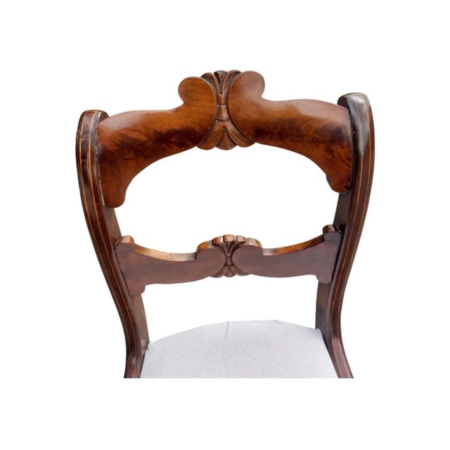 Late 19th Century 19th C. Flame Mahogany and Satinwood Inlaid With Upholstered Seat Side Chair For Sale - Image 5 of 10