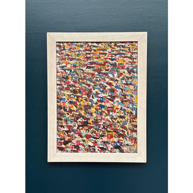 R. Avind, Abstract Composition, 1960s, Oil on Panel For Sale - Image 8 of 17