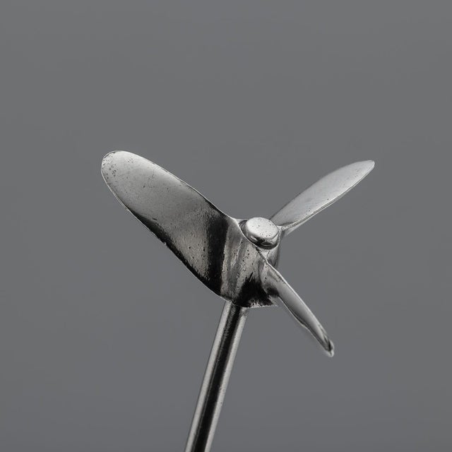 1900 - 1909 Antique English Silver Nautical Propeller Knife Rests, 1901, Set of 2 For Sale - Image 5 of 8