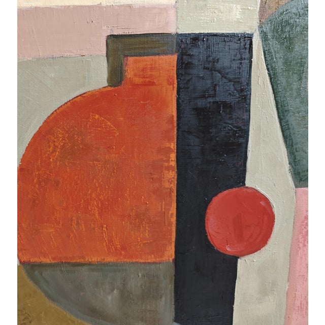 Contrechant, Abstract Geometric Contemporary Oil Painting Framed by Sophie Dumont For Sale - Image 4 of 9