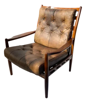 Läckö Lounge Chair in Leather by Ingemar Thillmark for Ope Möbler, 1960s