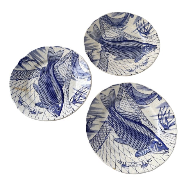 Fish Plates, 1980s, Set of 3 For Sale