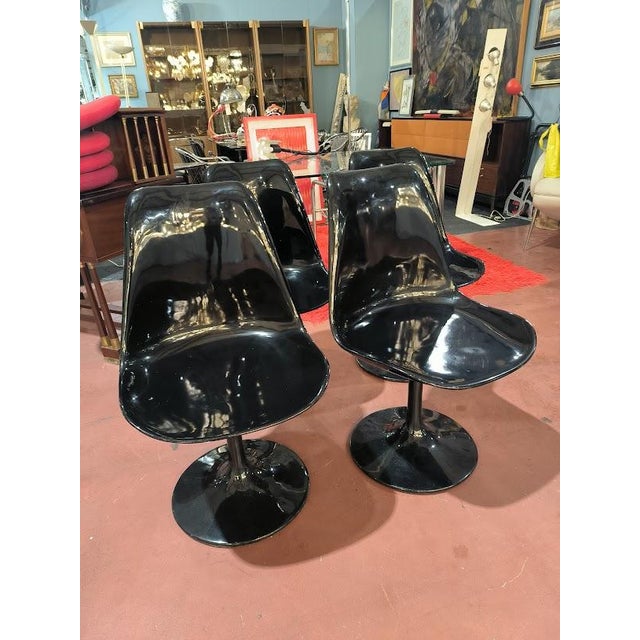 Tulipe Chairs in Glass Resin in Bonzanini by Eero Saarinen, 1960s, Set of 4 For Sale - Image 11 of 11