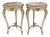 19th Century Louis XV Pedestal Tables in Wood and Marble, 1800s, Set of 2 For Sale