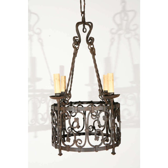 Early 20th Century Iron French Chandelier For Sale - Image 9 of 10