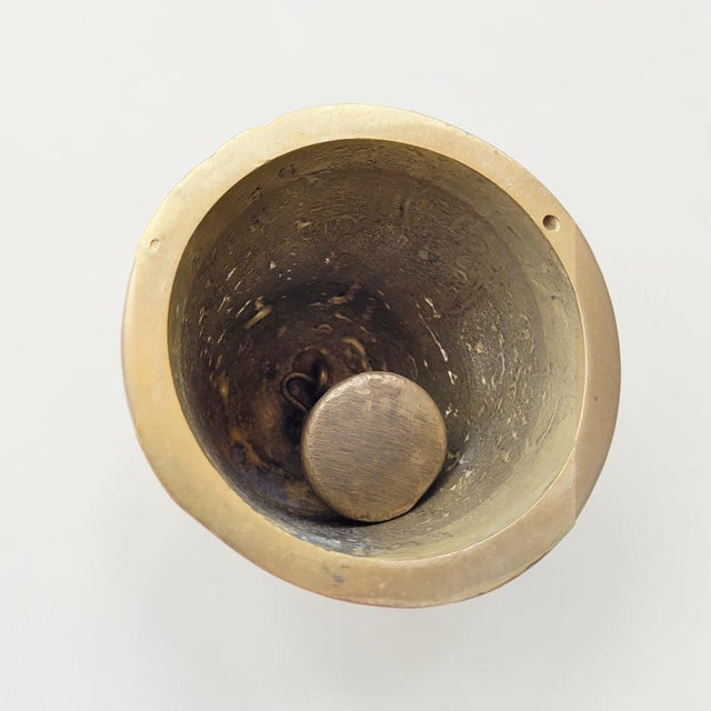 Antique Belgian Flemish Figurative Brass Table Bell, 1890 For Sale - Image 6 of 13