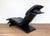 Vintage Chaise Lounge in Black Leather by Maurice Villency, 1980s For Sale - Image 4 of 18