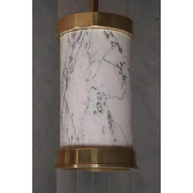 Murano Glass and Carrara Marble White Floor Lamp, 1970 For Sale - Image 4 of 9