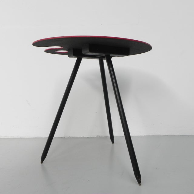 Mid-Century Modern Painters Palette Side Table by Lucien De Roeck for Bois Manu, 1958 For Sale - Image 3 of 16