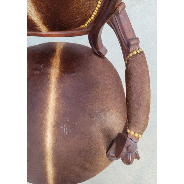 Early 20th Century Louis XVI Oval Back Chair With New Cowhide Upholstery For Sale In Baltimore - Image 6 of 18