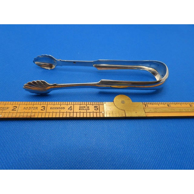 Early 19th Century Scottish Sterling Silver Sugar Tongs William Hannay 1809-1810 Shell Pattern Geo III For Sale - Image 5 of 8